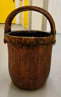 Antique Asian handwoven large size basket